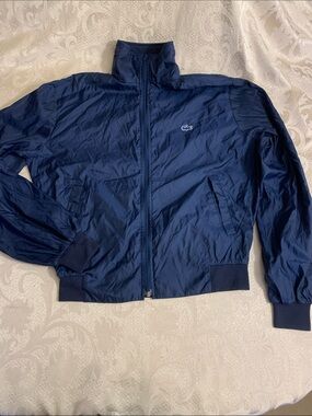Lacoste Men's Navy Full-Zip Windbreaker